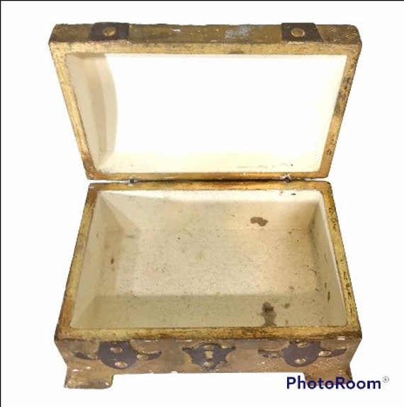 Florentine Chest Jewelry Box Italian Gold Chest Antiq… Gem