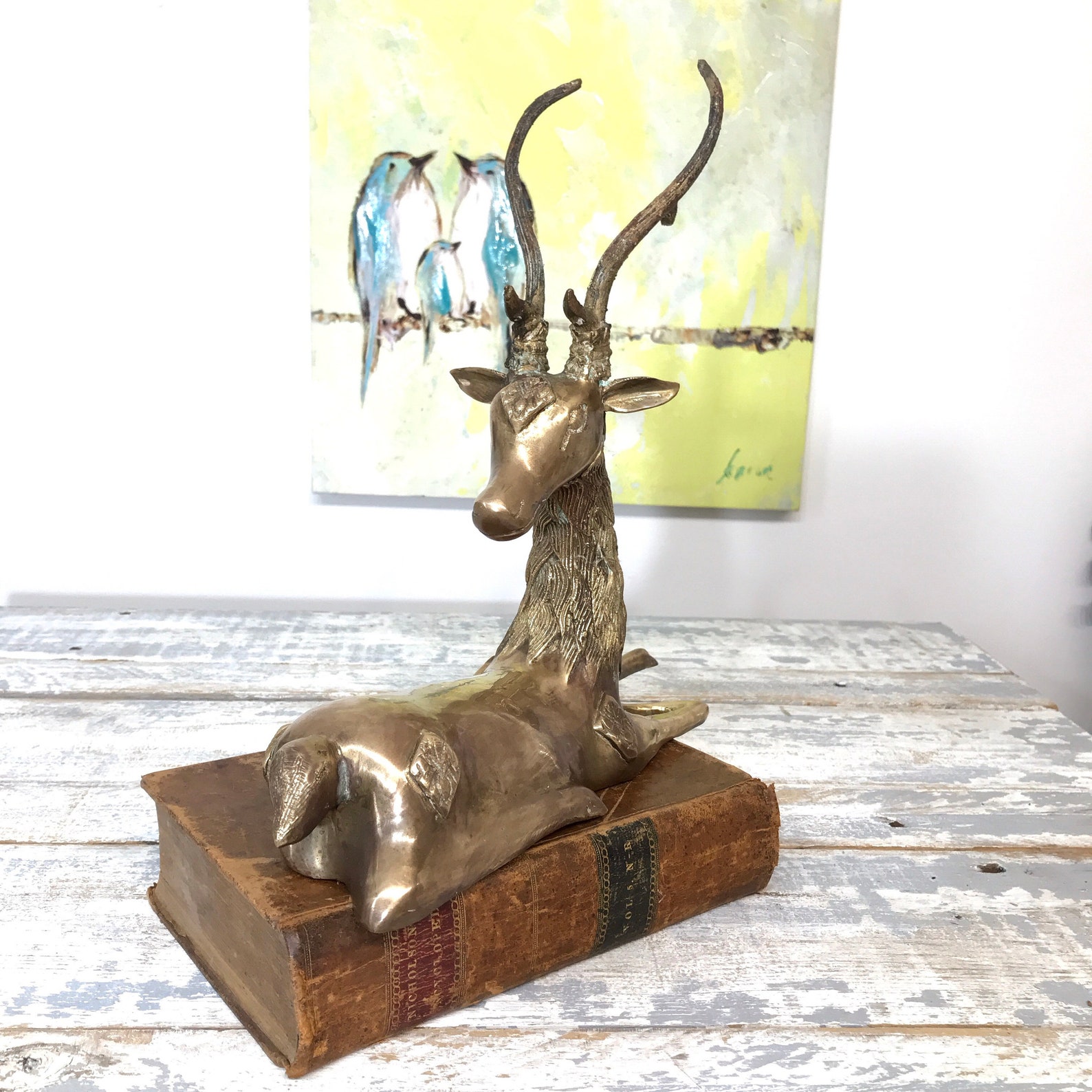 Elk Bookend Antelope Bookends Pronghorn Statue Metal or Brass Etsy