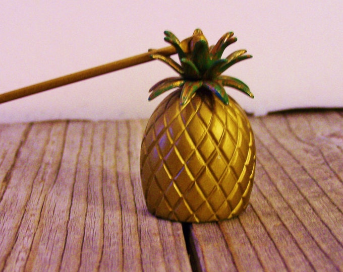 Candle Snuffer Vintage Brass Pineapple Hinged Jointed Etsy