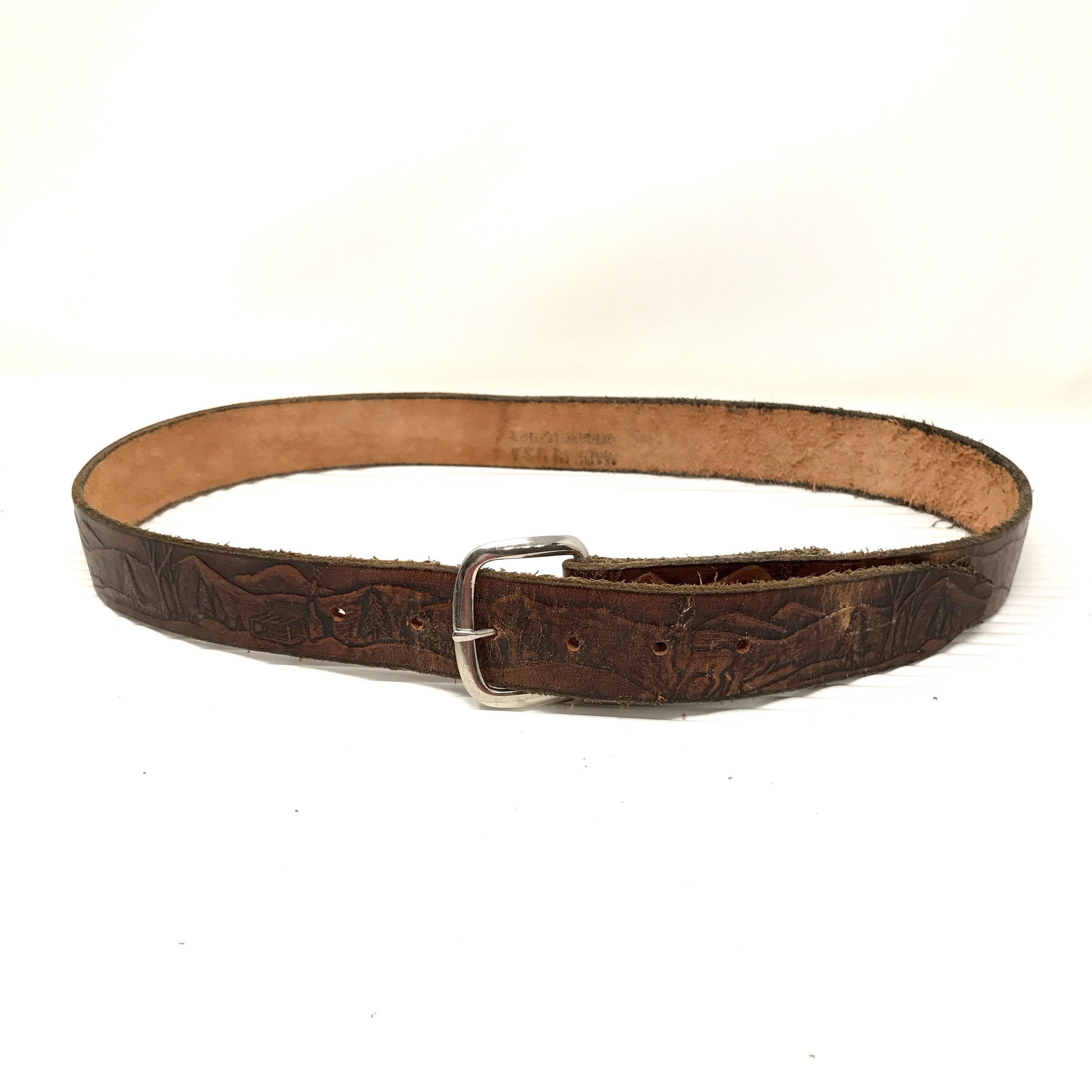 70s Leather Belt - Etsy