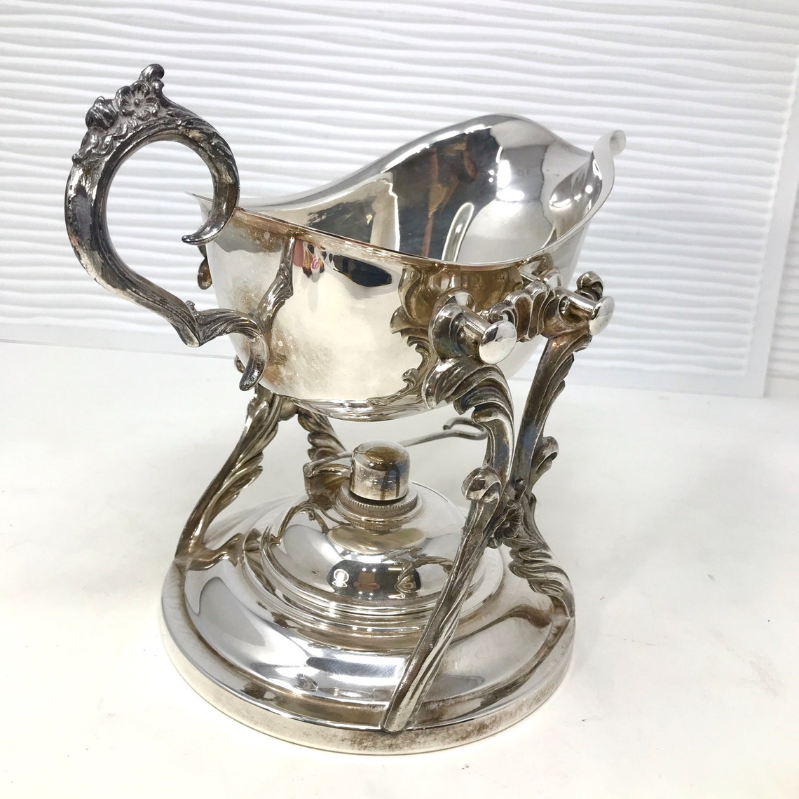 Silver Gravy Boat on Warming Stand Silver Plate on Condiments Etsy UK