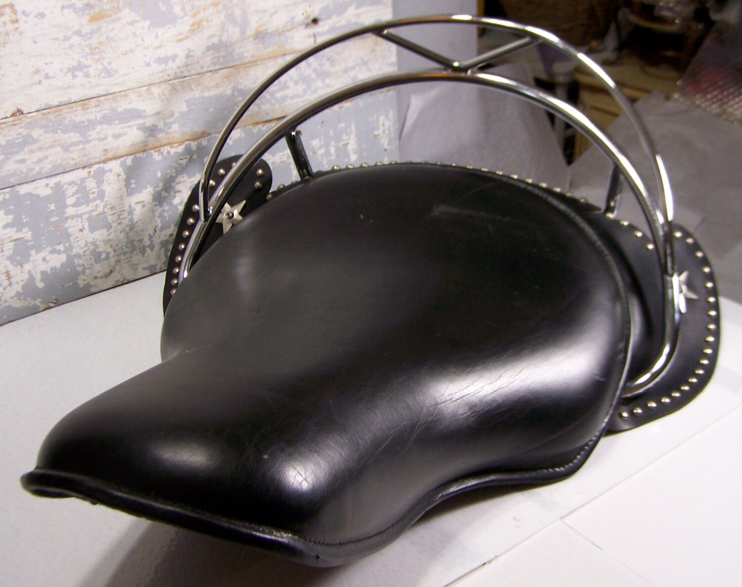 RESERVED Leather Solo Motorcycle Seat Vintage Black Metal Etsy