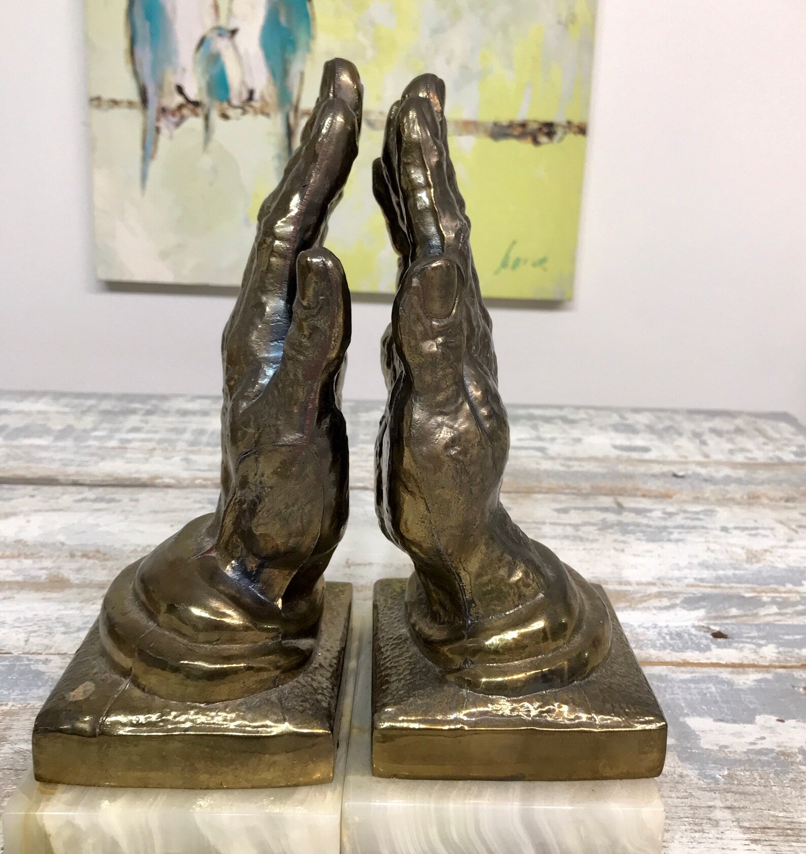 Hand Bookends Praying Hands Bookends Vintage Heavy Metal Etsy Canada