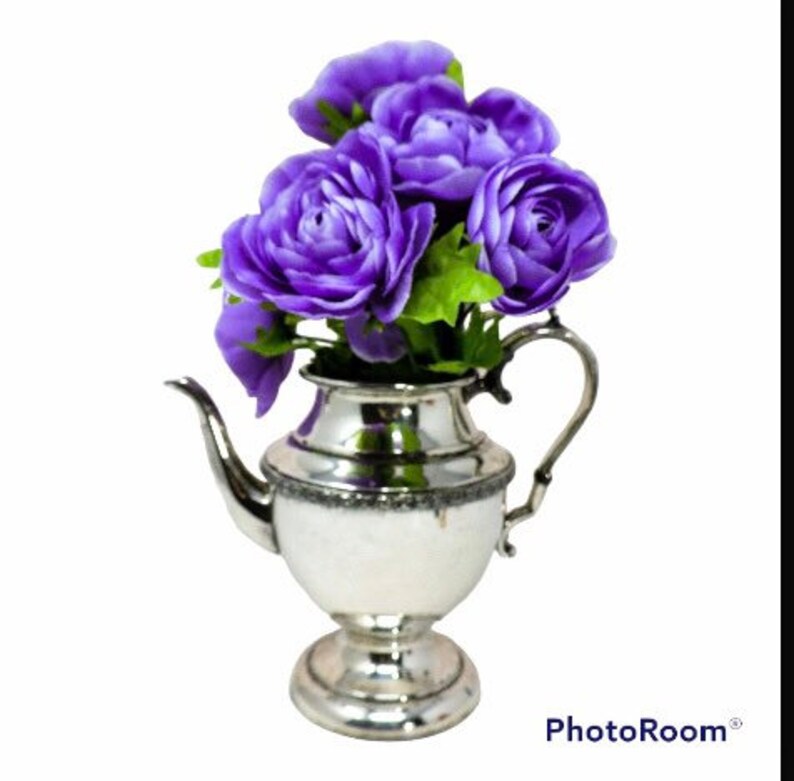 Silver Teapot Academy Silver Teapot Centerpiece Silver Teapot Etsy