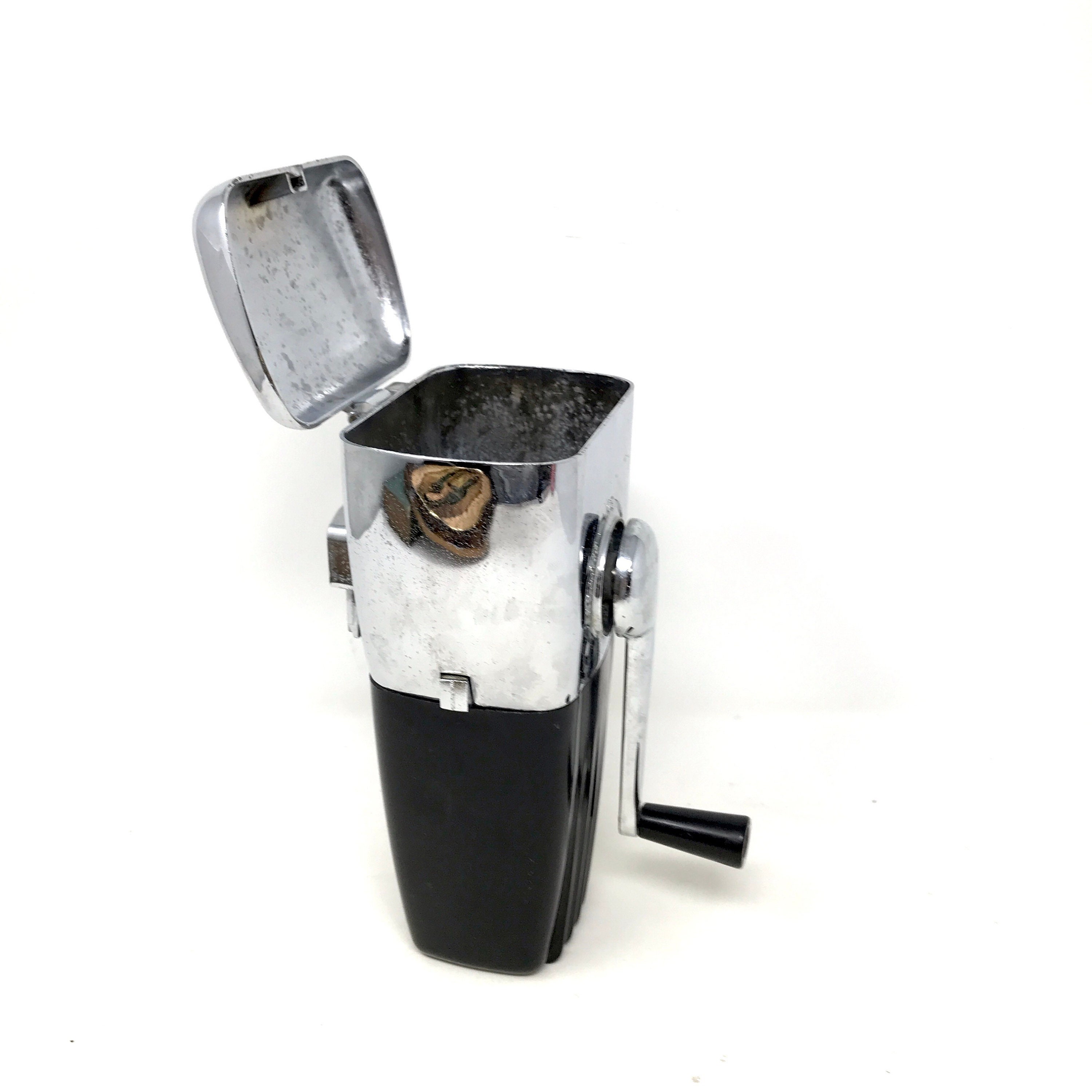 LANGM Hand Crank Ice Crusher Portable Hand Crank Ice Shaver Crusher with Stainless Steel Blades 