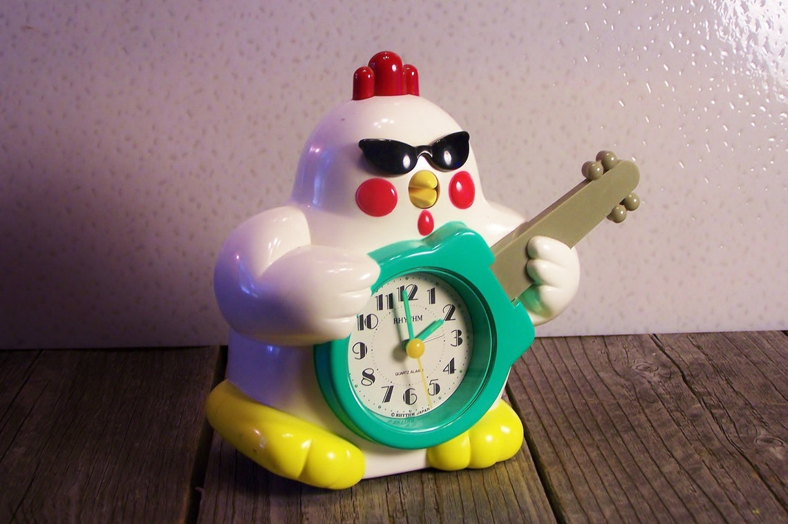 Chicken Alarm Clock with Guitar Rhythm Rock & Roll Musical Etsy