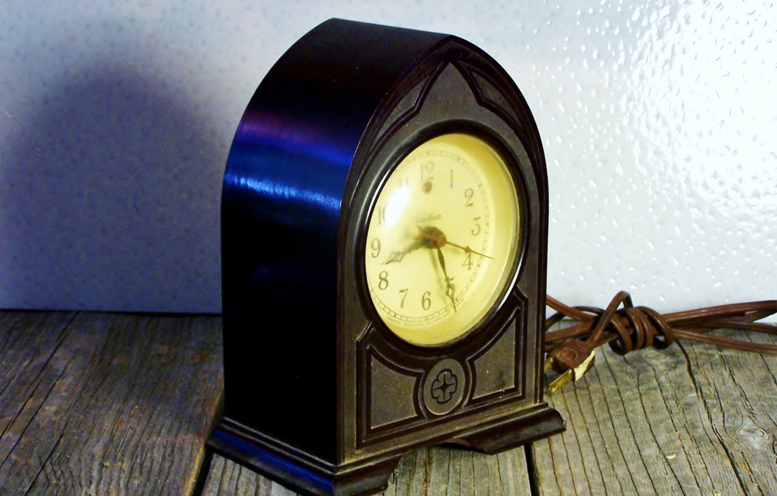 Antique Telechron Bakelite Mantel Cathedral Clock Vintage Art Etsy