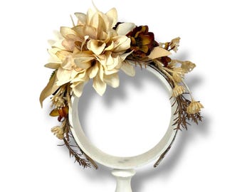 Boho Headband, Flower Crown, Wildflowers, Bridal Headpiece, Tea Party, Reversible Headband