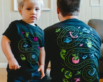 Father Son Matching Shirts, Space Shirts, Daddy and Son, Dad and Baby Matching Shirts, Space Birthday, Toddler Boy Clothes, Alien Shirt