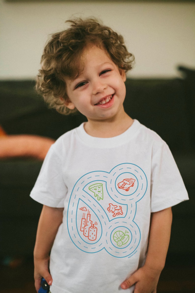 Dad and Baby Matching Shirts, Car Play Mat Shirts, Daddy Gift from Toddler, Gift for Him, Dad and Son Shirts, Car Track, First Father's Day image 3