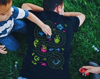 XL, Space Shirt, Car Play Mat Shirt, Dad Shirt for Father's Day, Grandpa Gift From Kids, Outer Space, Alien Shirt, Back Rub Shirt from Kids