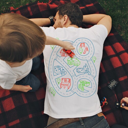 L Car Play Mat Shirt Dad Gift From Kids 