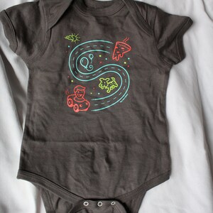 6 Month Baby Bodysuit, Space Train or Car design, Baby Clothes, Play Mat Shirt, Dad and Baby Matching Shirts, Outer Space image 7