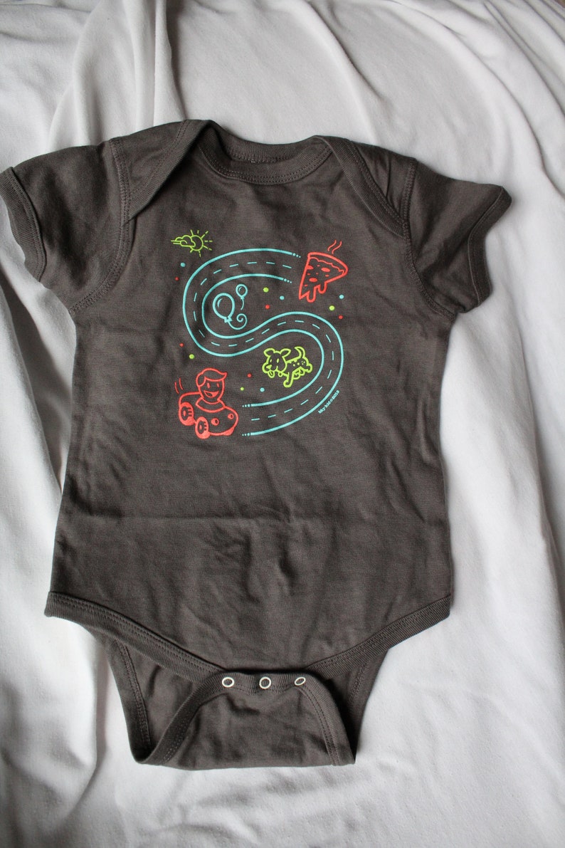 6 Month Baby Bodysuit, Space Train or Car design, Baby Clothes, Play Mat Shirt, Dad and Baby Matching Shirts, Outer Space image 7