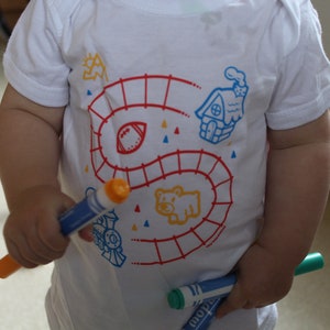 6 Month Baby Bodysuit, Space Train or Car design, Baby Clothes, Play Mat Shirt, Dad and Baby Matching Shirts, Outer Space image 6