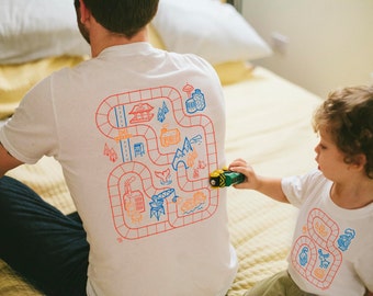 Dad and Baby Matching Shirts, Train Track Shirts, Father Son Matching Shirts, Play Mat Shirts, Fathers Day Gift for Dad From Son or Daughter