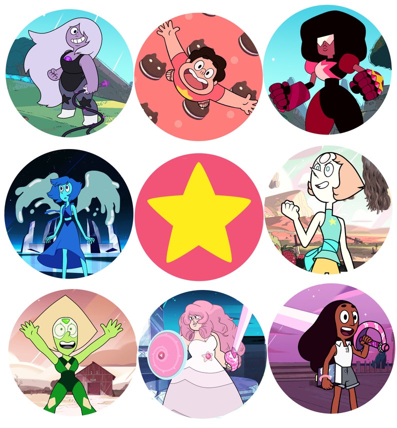 2 1/4 Steven Universe pin back button, magnet or key chain. 9 styles to choose from. image 1