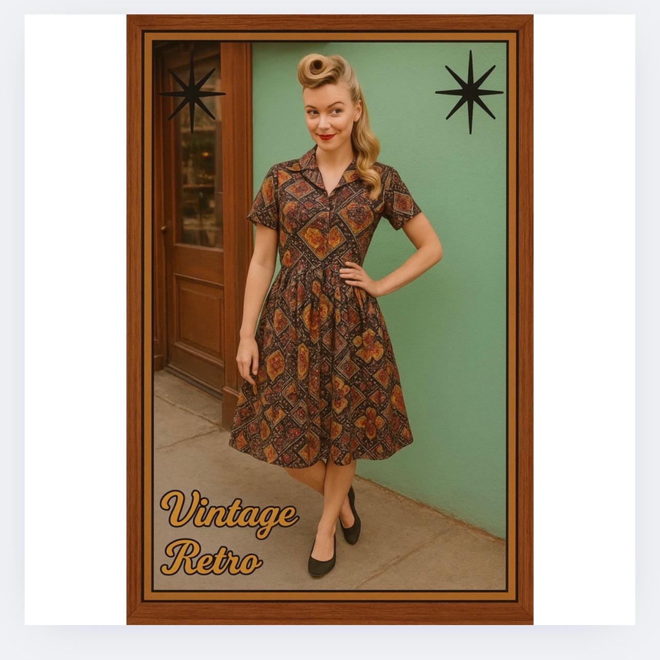 Floral Print Dress 1950s - Etsy