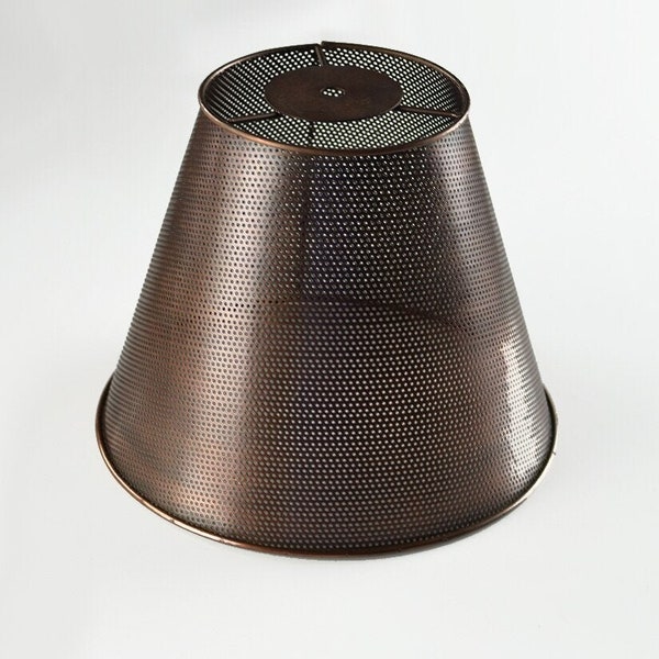 Metal Lamp Shade - 9" Antique Copper Perforated Shade - Table Lamp Shade - Small Lamp Shade - Desk Lamp Shade - Quality