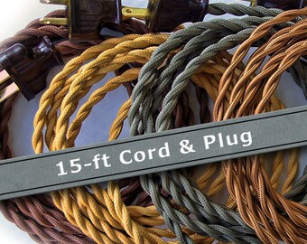 Braided Linen Fabric Wire Sage Linen ZigZag Cloth Covered Electrical Wire
