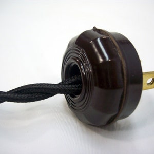 Bakelite Style Electrical Plug - 1-Plug - Antique Style - Dark Brown - 2-Prong