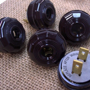 Bakelite Style Electrical Plug - Antique Style - 5-Pack - Dark Brown - 2-Prong