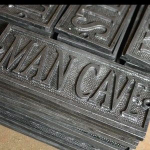 Plaque - Sign - Cast Plaque - MANCAVE - Door Sign - Bathroom Sign - Door Plaque - Awesome Quality - Restaurant - Vintage - Industrial