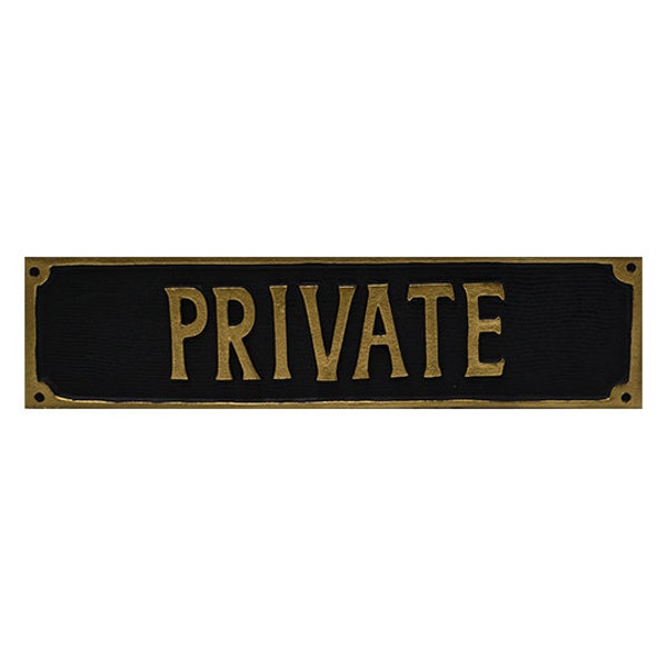 Plaque - Sign - Cast Plaque - Private - Nautical Sign - Bathroom Sign - Door Plaque - Quality - Restaurant - Vintage - Lakeside