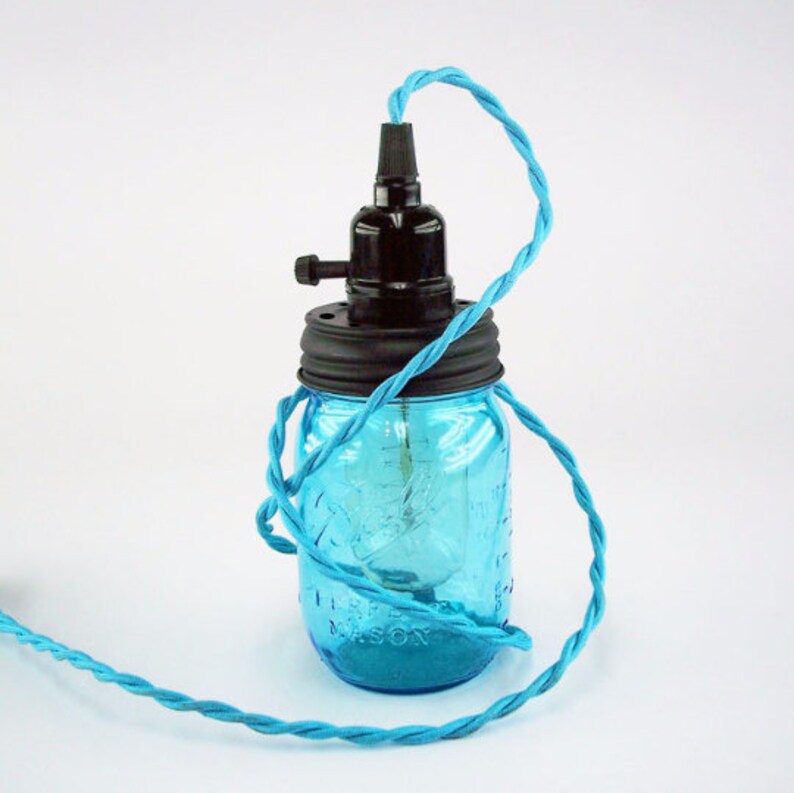 Mason Jar Plugin Light Kit Deluxe 12ft Wire DIY Ball Etsy
