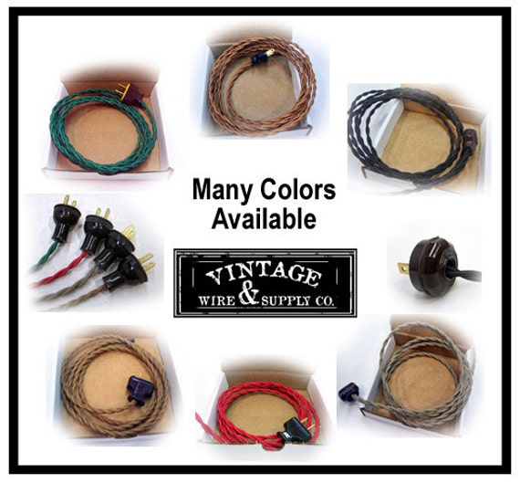 B&P Lamp 8-Foot Cord Set With Rotary Switch - 18 Gauge SPT-1 Cord For Lamp Repair