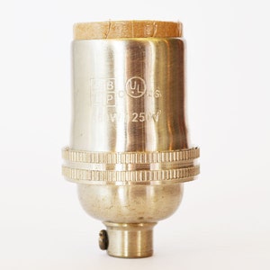 May include: A silver light bulb socket with a brown paper insulator. The socket is labeled "60W 250V" and has the UL mark.