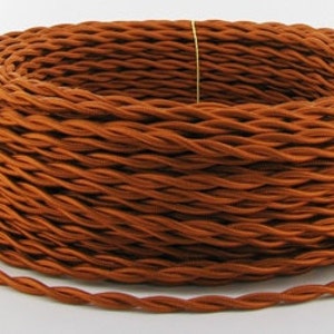 50-foot Copper - Cloth Covered Electrical Cord - Cloth Covered Twisted Wire - Wire - Rewire - Steampunk - Industrial light - Desk Lamp