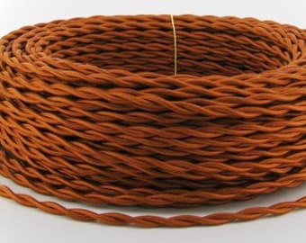 50-foot Copper - Cloth Covered Electrical Cord - Cloth Covered Twisted Wire - Wire - Rewire - Steampunk - Industrial light - Desk Lamp