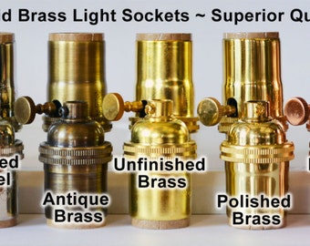 Light Socket - Solid Brass - Best Quality Lamp Socket - Choose Finish - Light parts for pendants - industrial - steampunk - lamps - plugs