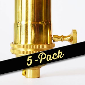 5-Pack Electrical Lamp Socket - Light Socket - Polished Brass Finish