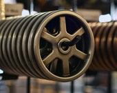 Pulley Wheels - Set of 4 - Antique Nickel - Iron Pulley - Metal Pulley - Pulley Light Parts - Barn Door Hardware
