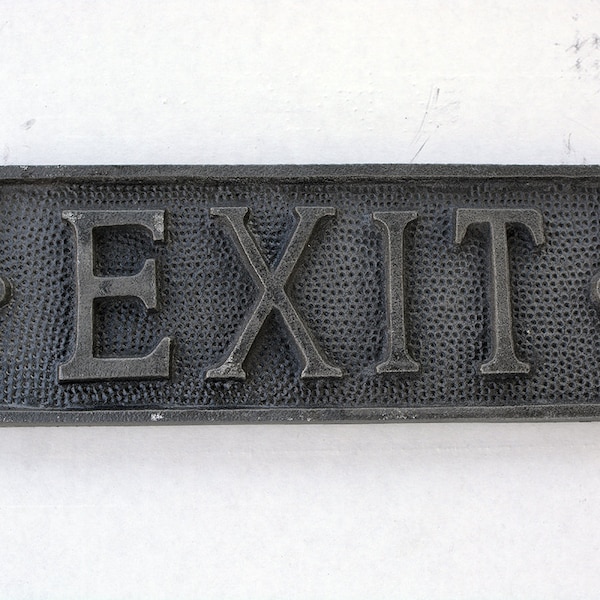 Plaque - Sign - Cast Plaque - EXIT - Door Sign - Bathroom Sign - Door Plaque - Awesome Quality - Restaurant - Vintage - Industrial