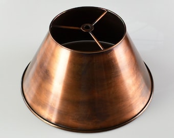 Lamp Shade - Metal - 12" Shade - Antique Copper finish - Light Shade - Industrial Shade -