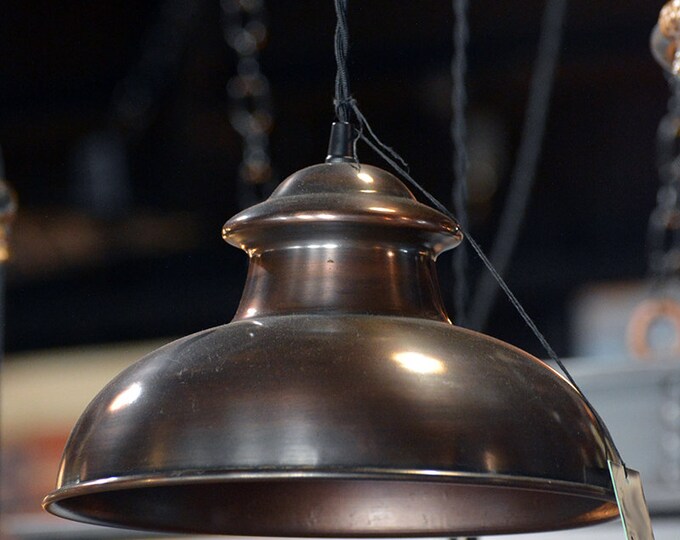 Metal Shaded Shell Metal Shade - Roswell - Antique Copper Finish - Industrial Style ...