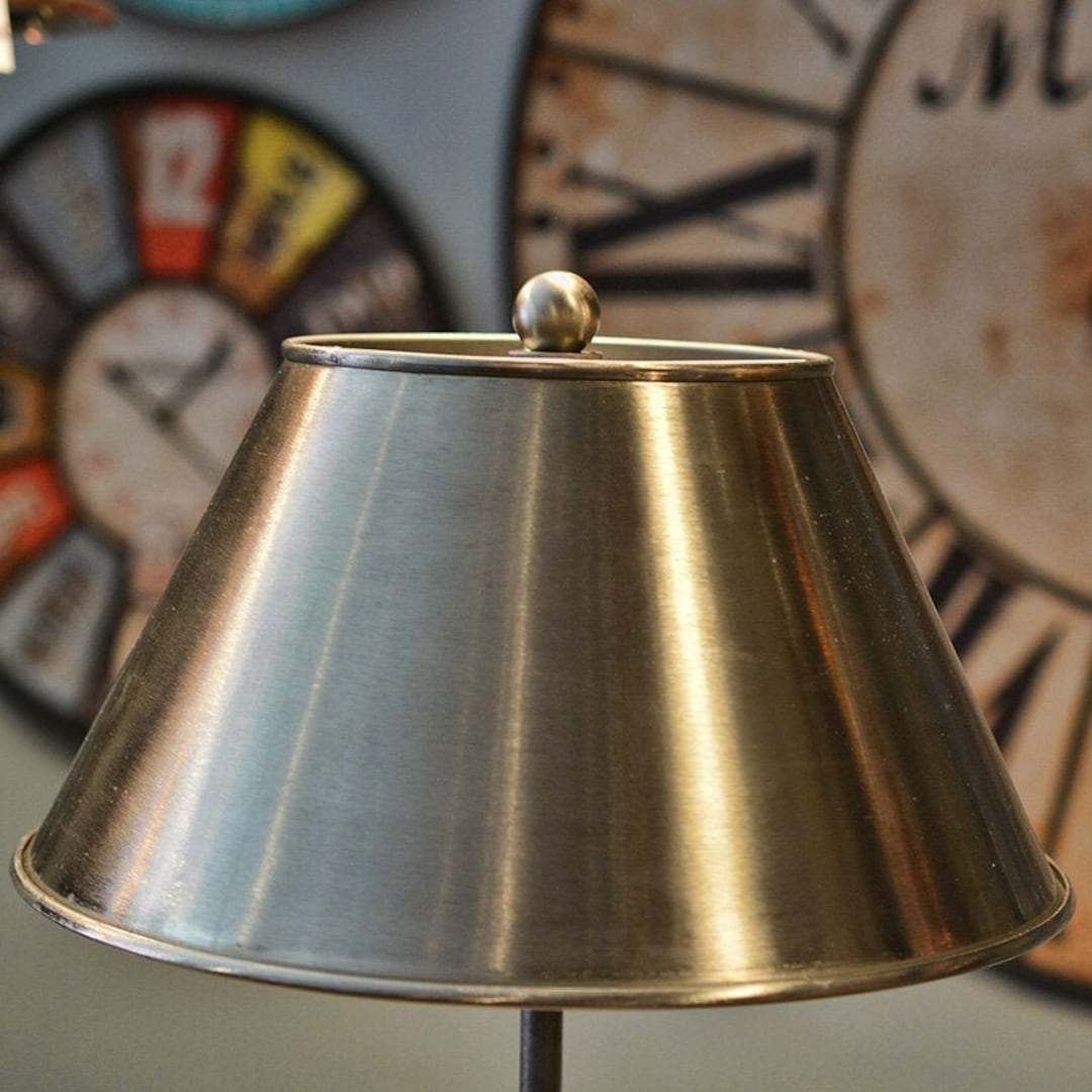 Lamp Shade Metal 12 Shade Antique Nickel Finish Light Shade Industrial Shade Etsy UK