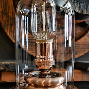 GLASS DOME - 4X7 - Steampunk Glass Case - Edison Lamp Case