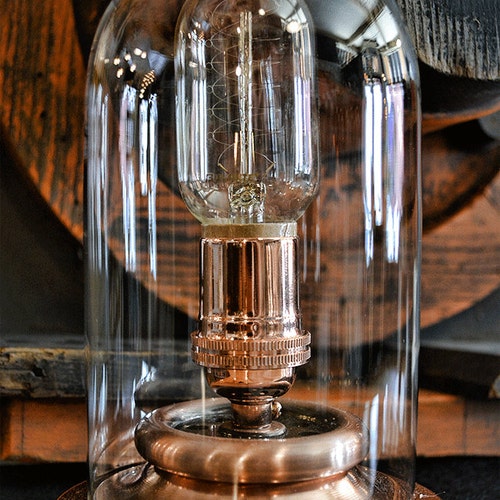 GLASS DOME - 4X7 - Steampunk Glass Case - Edison Lamp Case - Etsy