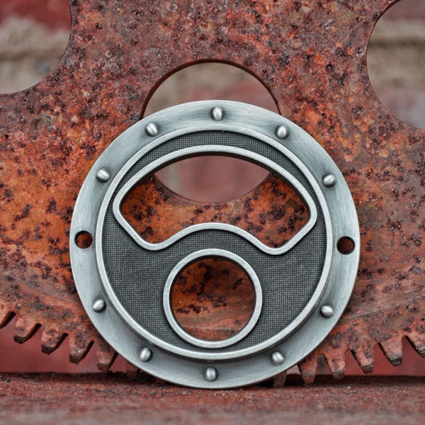 Steampunk Gauge Face - Antique Nickel - Industrial Gauge - Vintage Gauge - Steampunk Art - Steampunk Gears