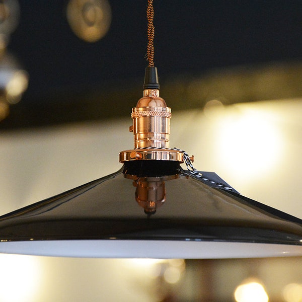14" Metal Pendant Shade - Industrial Style - BLACK - Kitchen Island Shade - Kitchen Shade - Best Quality