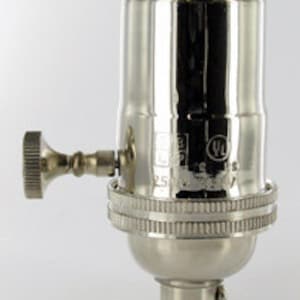 Electric Lamp Socket - 5-Pack - Light Socket - Polished Nickel Finish - 3-Way Switch - Premium Quality