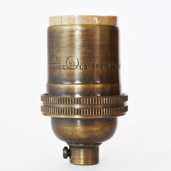 Keyless Light Socket - Antique Brass Finish - Pendant Socket - Solid Brass Premium Quality - Pendant Socket - Industrial Steampunk