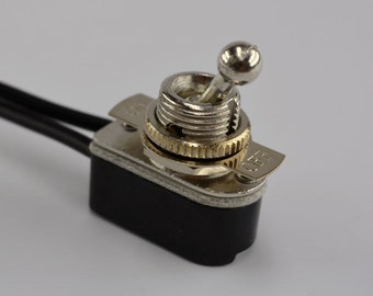 On/Off Toggle Switch - Nickel Plated - Steampunk Switch - Rocker Switch