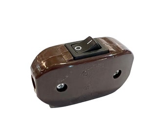 Cord Switch - Brown - Inline Feed-Thru Switch - Best Switch available - Best Quality - Best price - Cloth Cord Switch