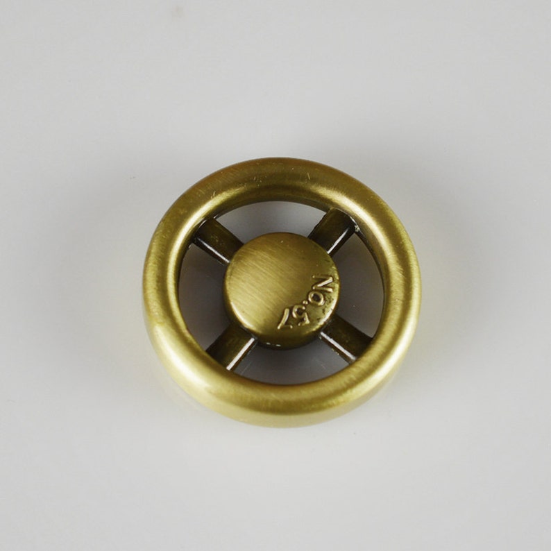 Dimmer Switch Antique Brass Finish Steampunk Switch Industrial Style Wheel Knob Vintage Retro image 3