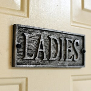 Plaque - Ladies Sign - Cast Plaque - LADIES Door Sign - Bathroom Sign - Door Plaque - Awesome Quality - Restaurant - Vintage - Industrial